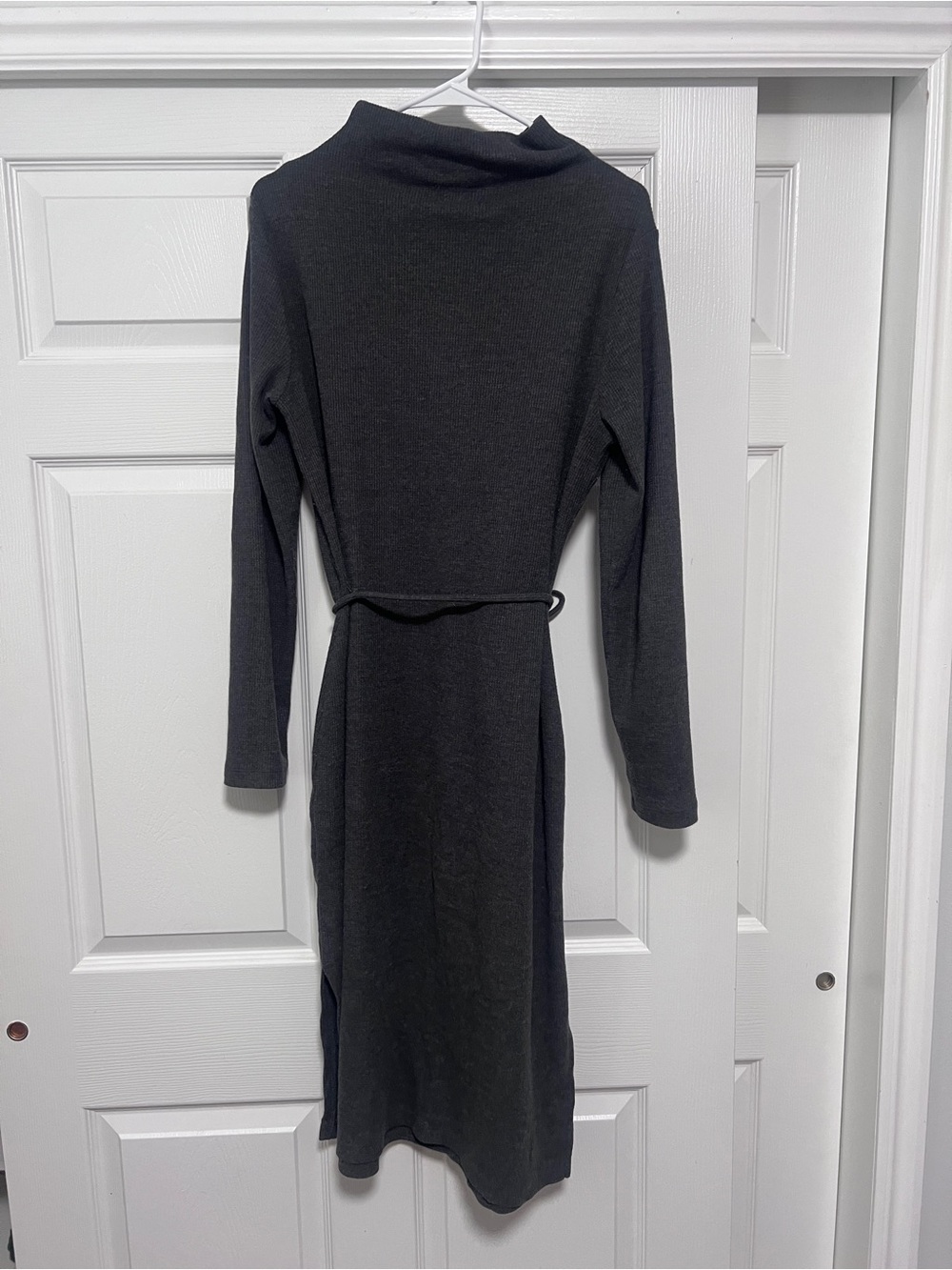 a new day Black Long Sleeve Knit Midi Dress with Belt